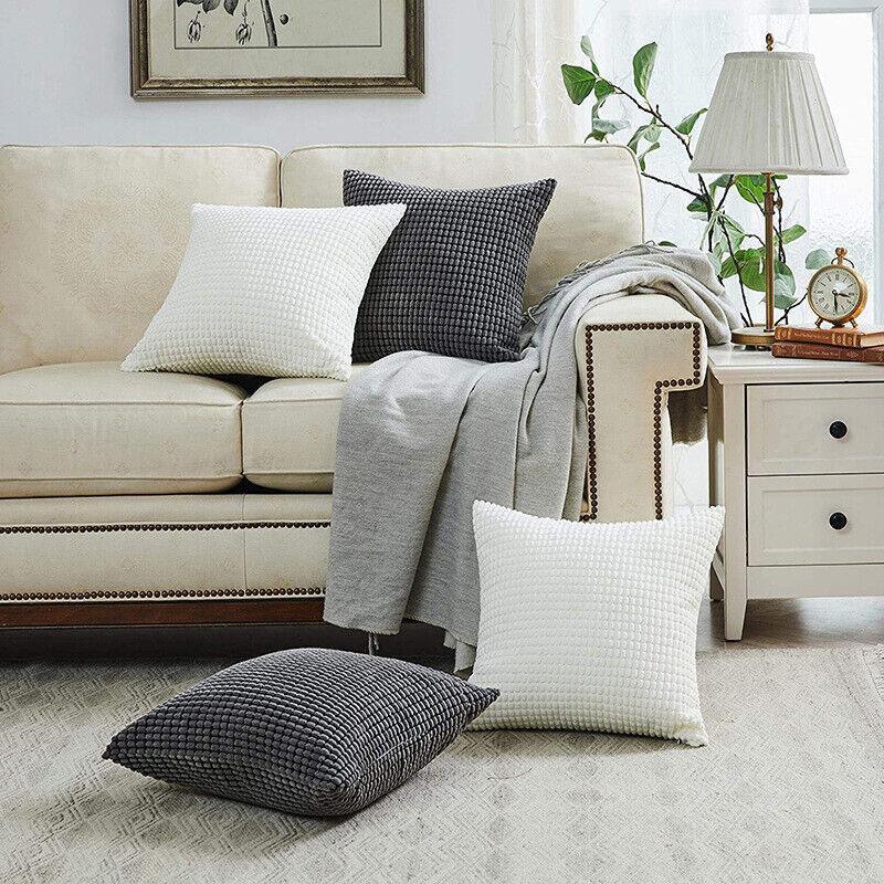 45X45 Plain Solid Colour Cushion Cover Decorative Pillow Case Home Multicoloured - Coffee