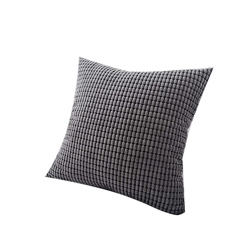 45X45 Plain Solid Colour Cushion Cover Decorative Pillow Case Home Multicoloured - Dark Grey
