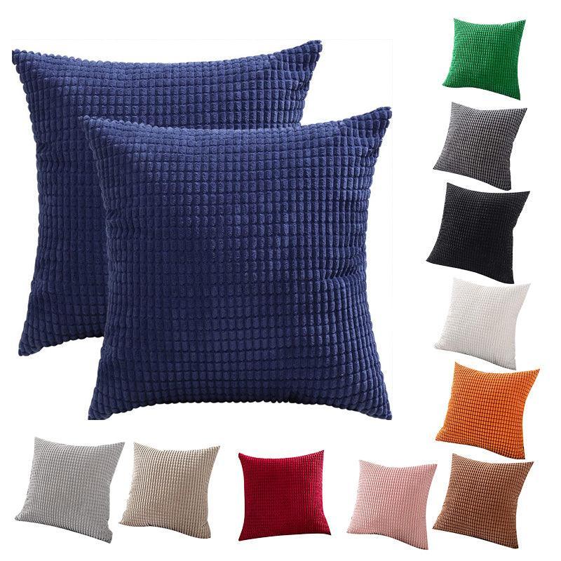 45X45 Plain Solid Colour Cushion Cover Decorative Pillow Case Home Multicoloured - Orange