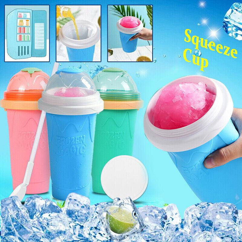 Slushie Maker Cup Quick Freeze Magic Squeeze Cup Milkshake Cup Ice Cream Maker - Blue