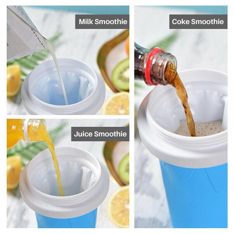 Slushie Maker Cup Quick Freeze Magic Squeeze Cup Milkshake Cup Ice Cream Maker - Blue