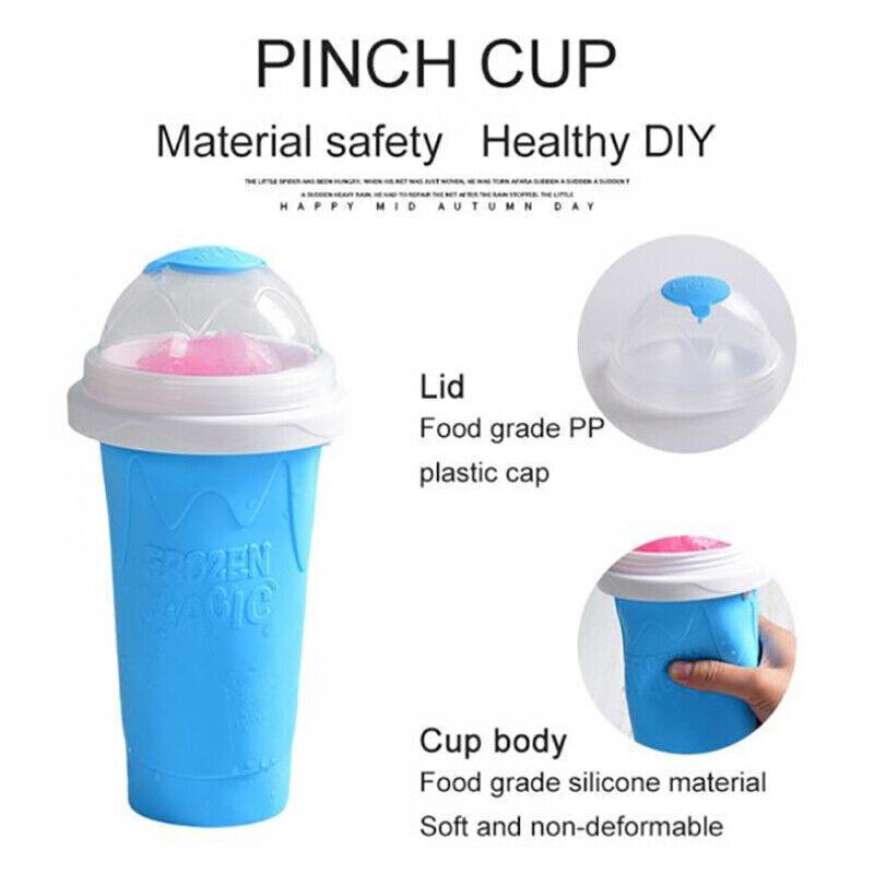Slushie Maker Cup Quick Freeze Magic Squeeze Cup Milkshake Cup Ice Cream Maker - Pink