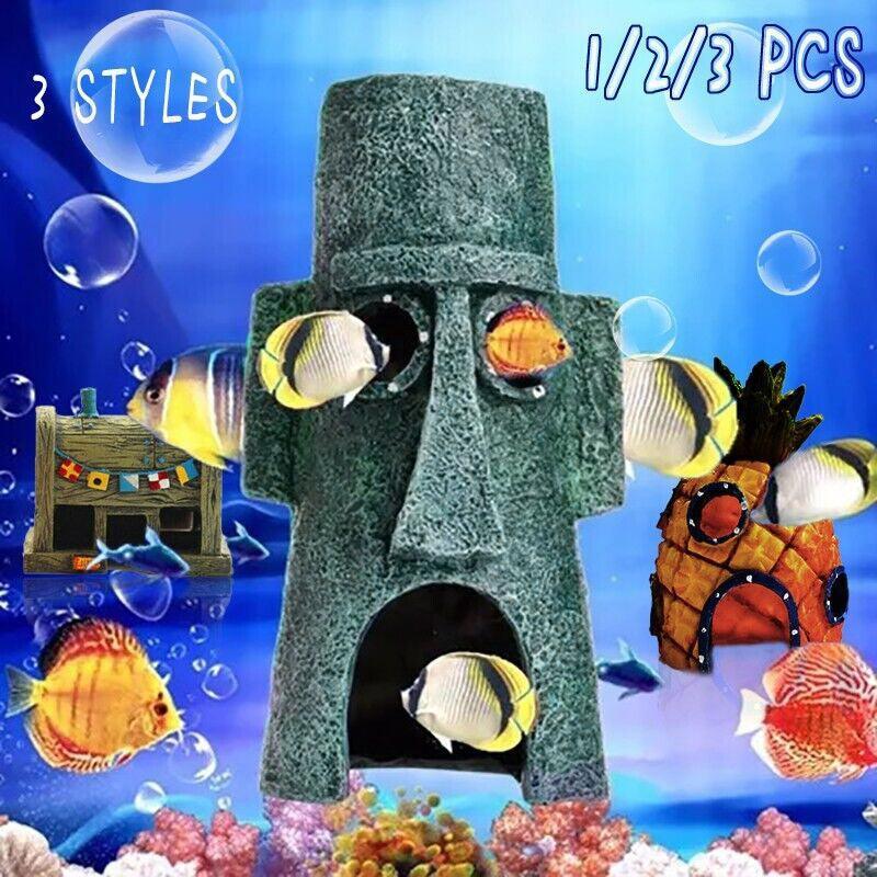 For Alien Spongebob Pineapple House Hole Fish Tank Decoration Aquarium Ornament - Pineapple