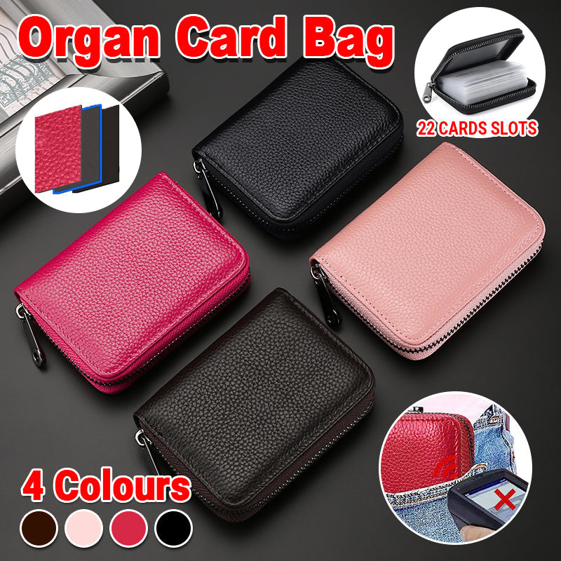 Compact Zipper Organ Card Cover Holder Wallet ID Bag Short Coin Purse Pockets - Pink
