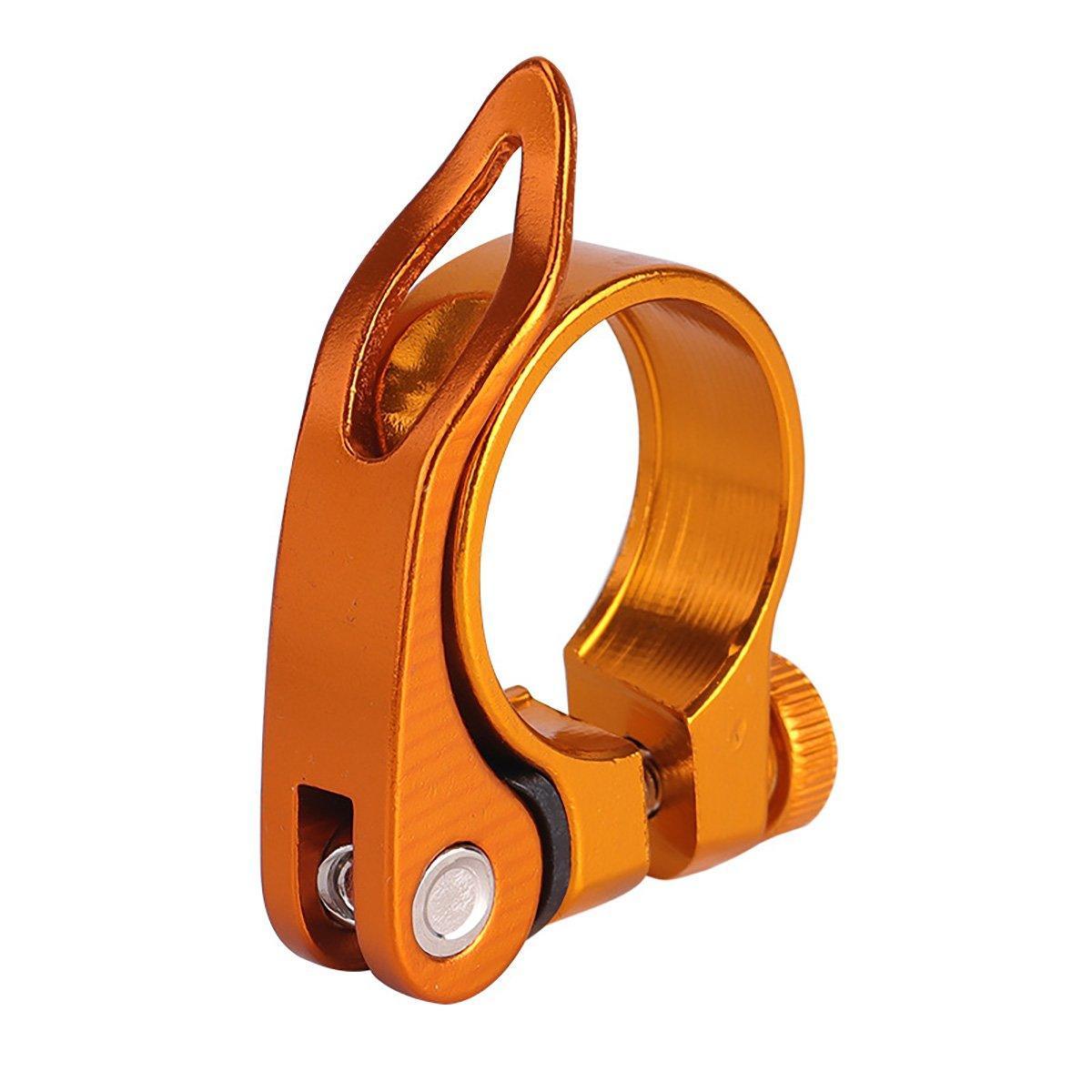 Quick Release Bicycle Seat Tube Clamp Multi Color Lever Lock Cycling Accessories - Golden-3-4