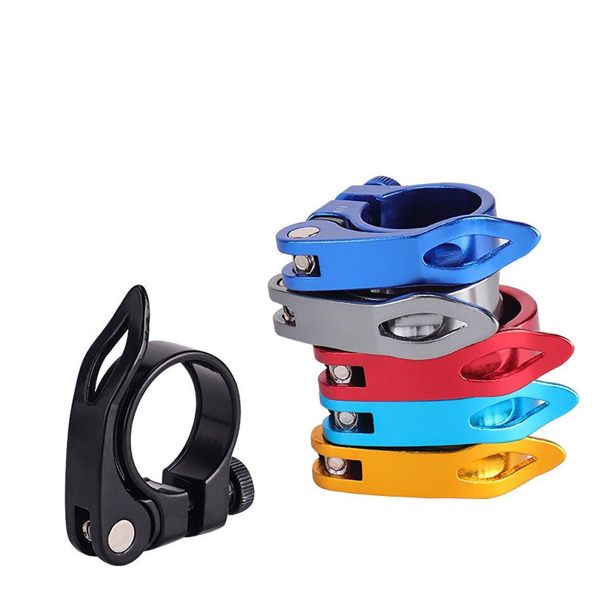 Quick Release Bicycle Seat Tube Clamp Multi Color Lever Lock Cycling Accessories - Silver-3-1