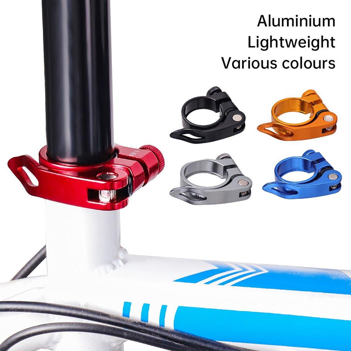 Quick Release Bicycle Seat Tube Clamp Multi Color Lever Lock Cycling Accessories - Silver-3-1