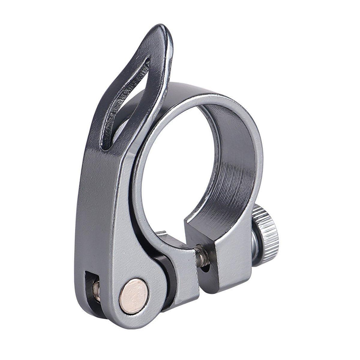 Quick Release Bicycle Seat Tube Clamp Multi Color Lever Lock Cycling Accessories - Silver-3-1