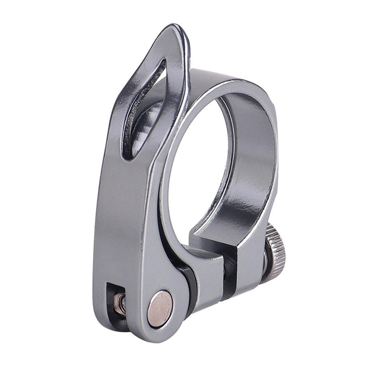 Quick Release Bicycle Seat Tube Clamp Multi Color Lever Lock Cycling Accessories - Silver-3-1