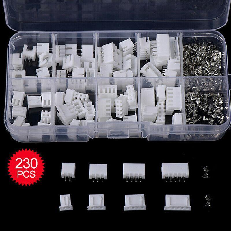 230PCS/Box XH 2.54 2p 3p 4p 5pin 2.54mm Pitch Terminal Kit JST Connector C3
