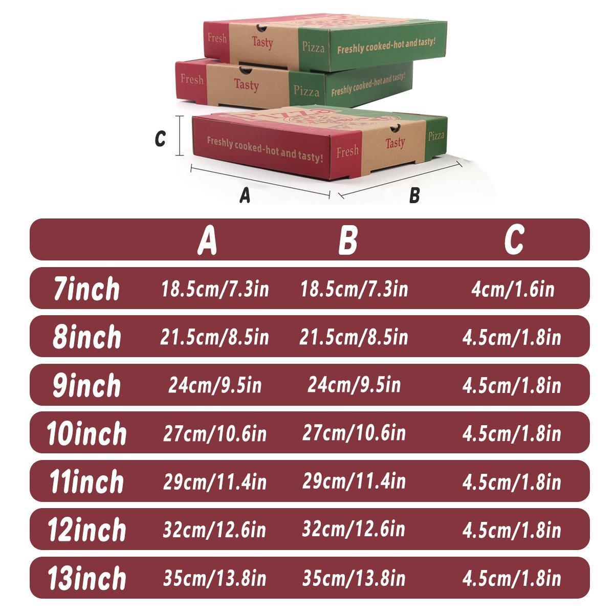 50pcs Pizza Packing Boxes Folding Box Durable Food Storage Containers Colourful - 11inch