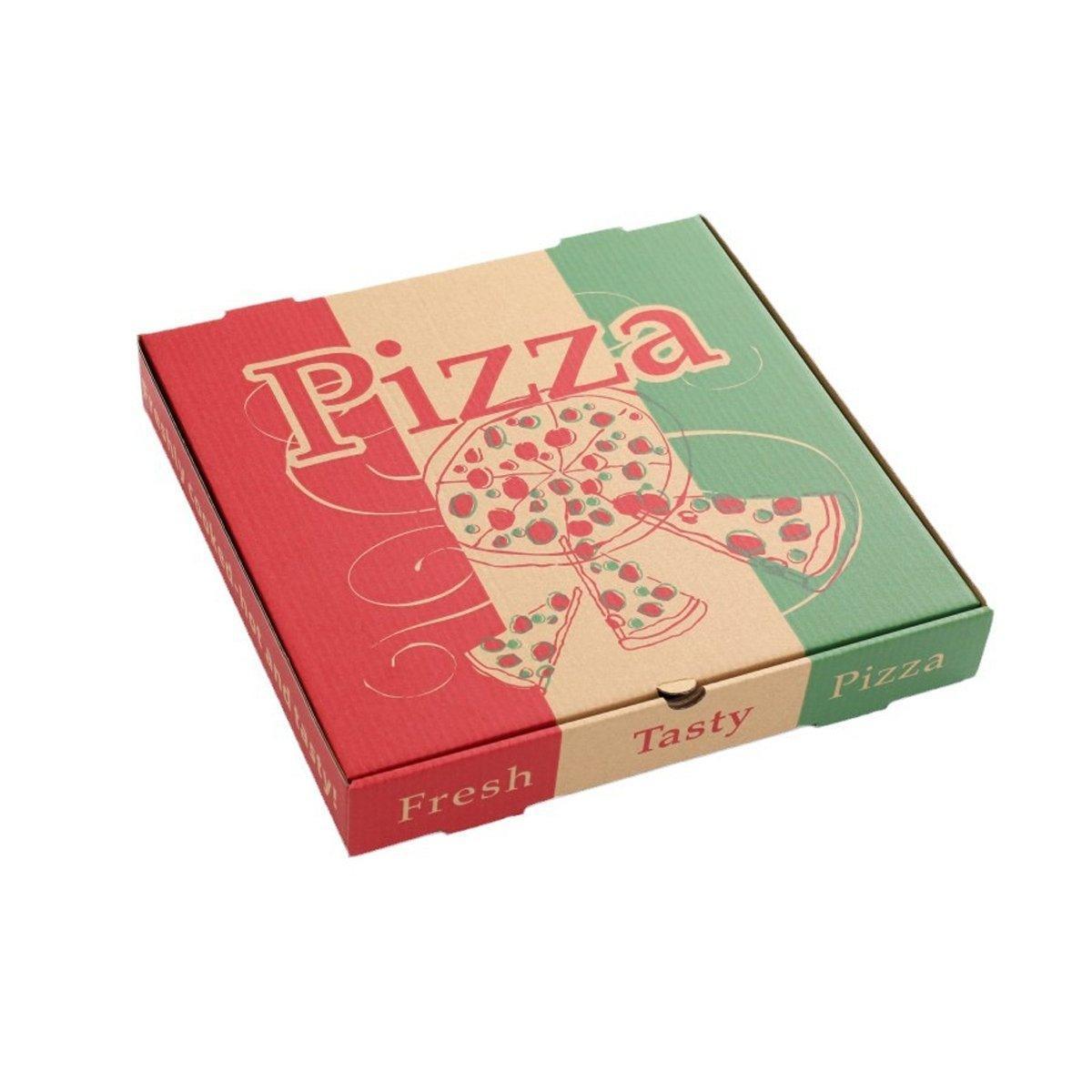 50pcs Pizza Packing Boxes Folding Box Durable Food Storage Containers Colourful - 9inch
