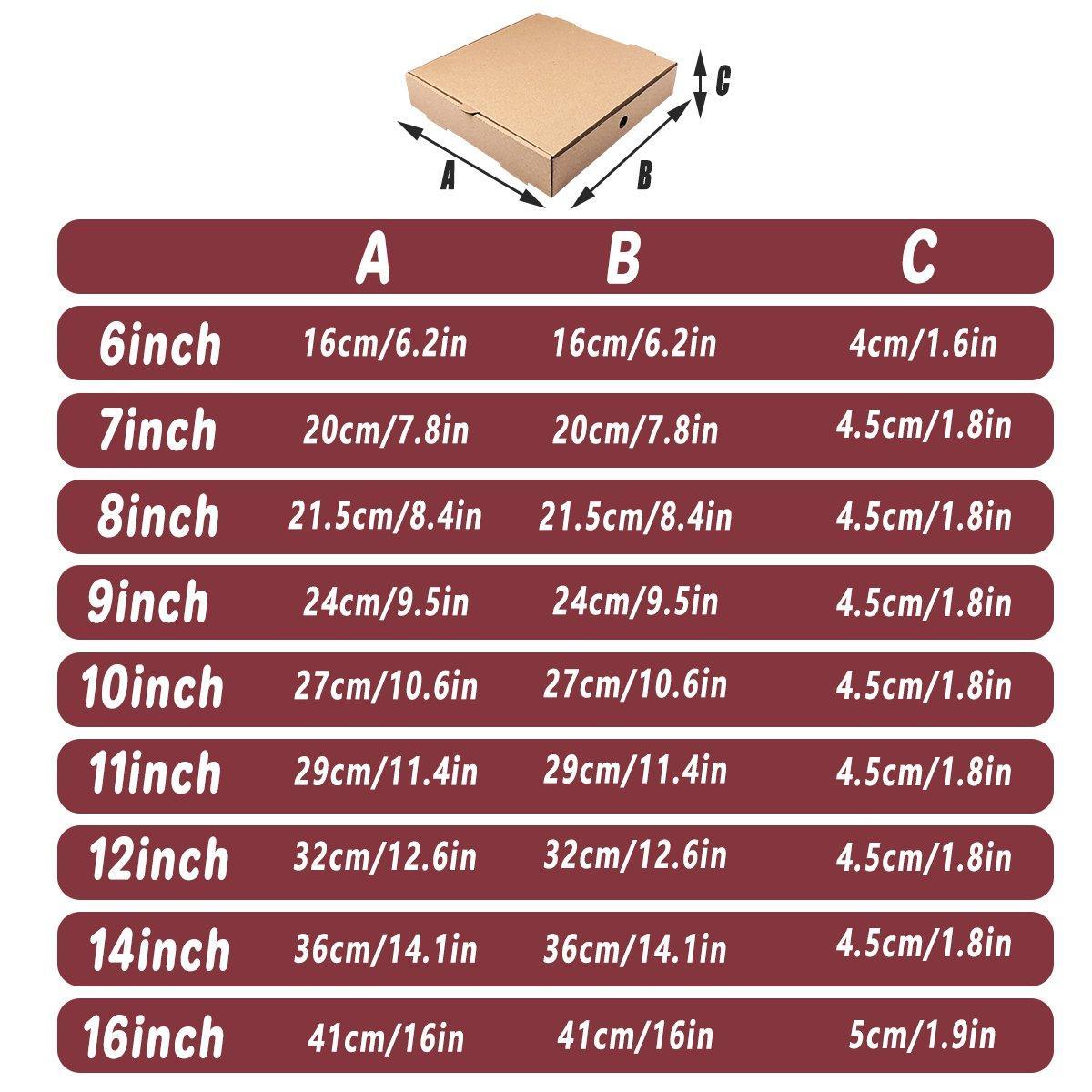 25pcs Break Resistant Pizza Boxes for Cooking Takeout and Food Delivery Needs - 8inch