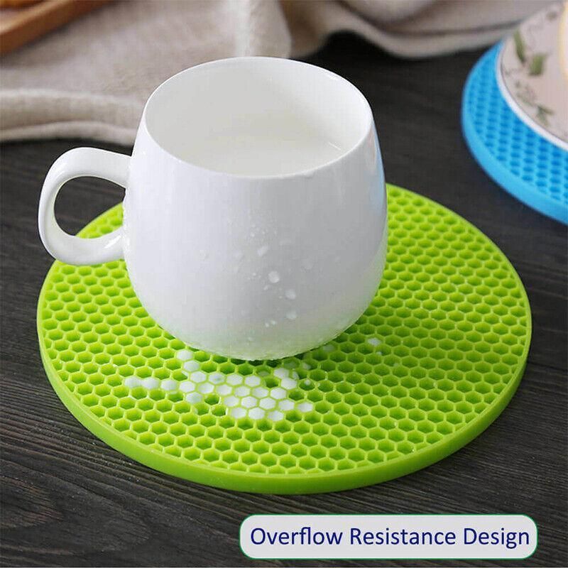 2Pcs Silicone Pot Holder Trivet Mat Hot Pads Non-Slip Heat Resistant Bpa Free