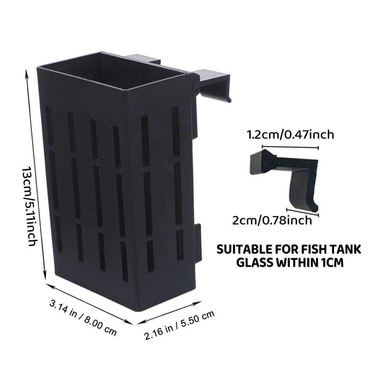 Hydroponic Plant Storage Rack Fish Tank Decoration Square Aquarium Basket Holder - Black