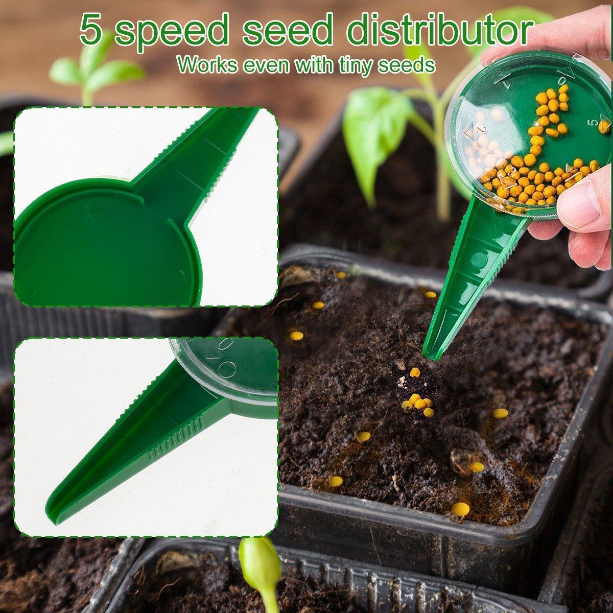 6PCS Garden Seeder Set Mini Seed Planting Tools Manual Seeder for Gardening - Yellow Green