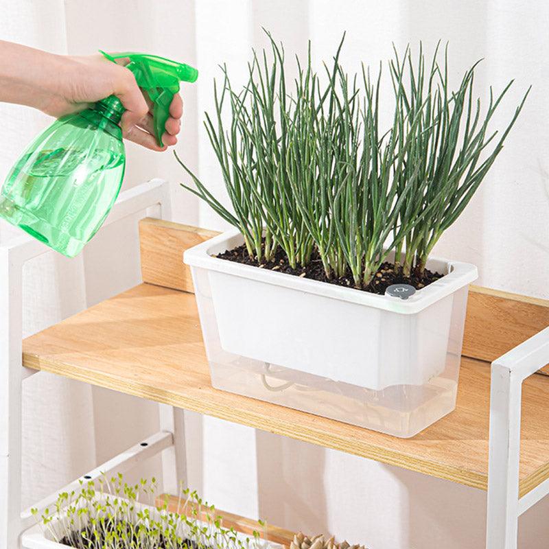 Balcony Vegetable Pot Planter Lazy Self Priming Flower Pot for Indoor Gardening - Green