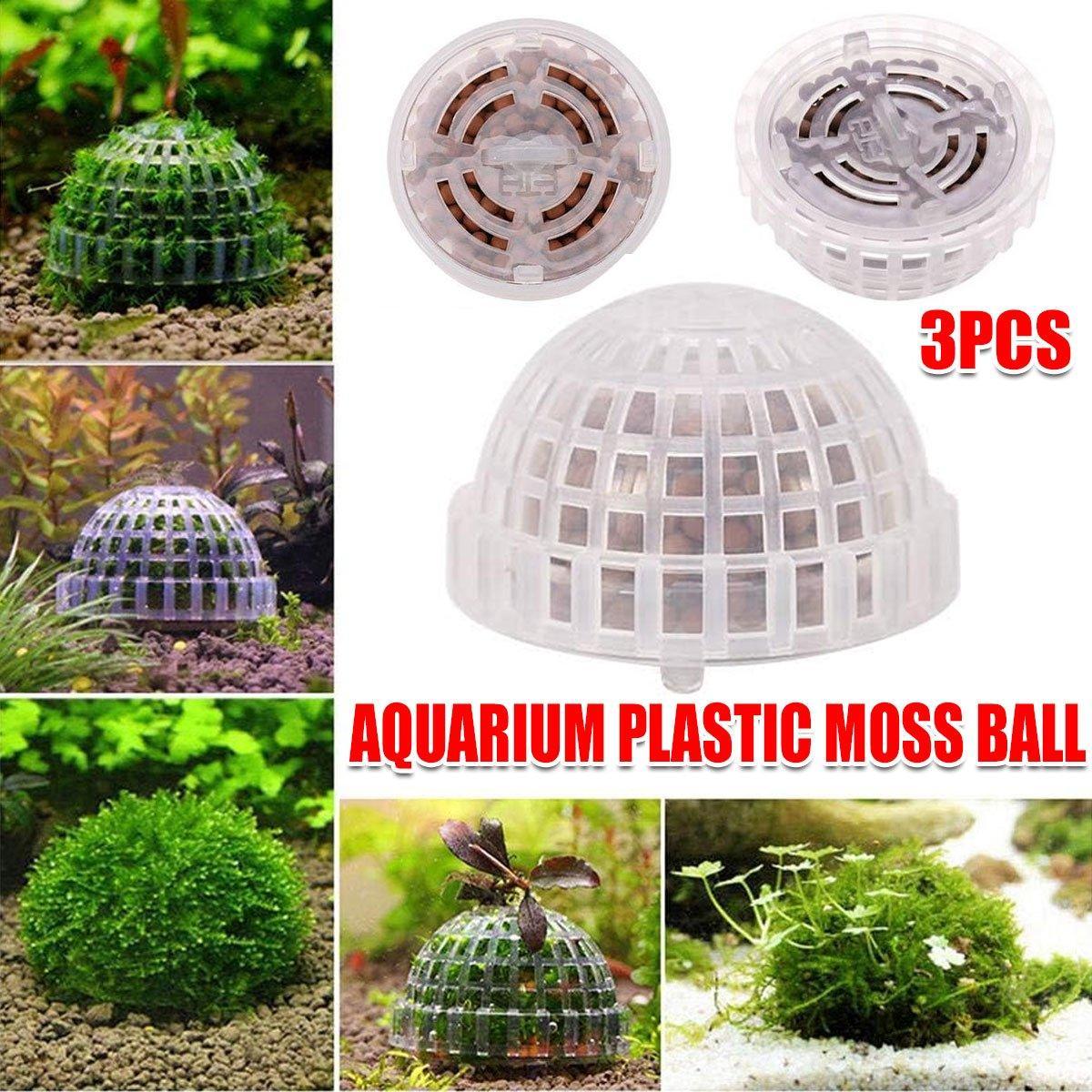 3pcs Aquarium Plastic Moss Ball Fish Decoration Aquatic Plant Accessories
