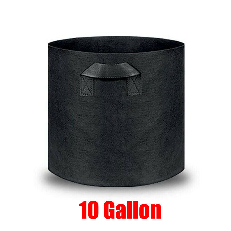10 Pack Breathable Fabric Plant Grow Pots 2 to 20 Gallon Sizes - 10 Gallon-10PCS
