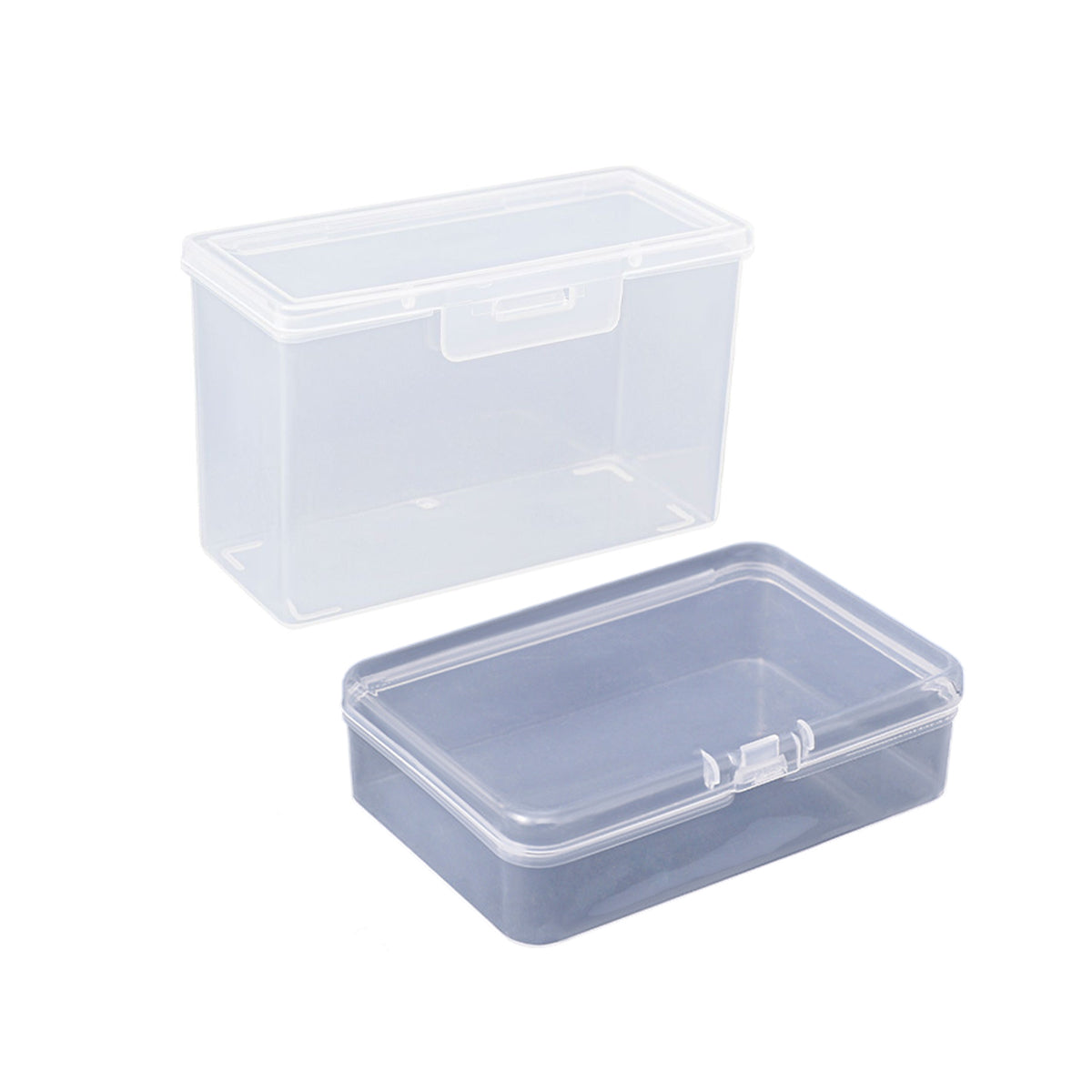 10PCS Card Storage Box Transparent Plastic Holder ID Business Card Organizer - Long And Tall