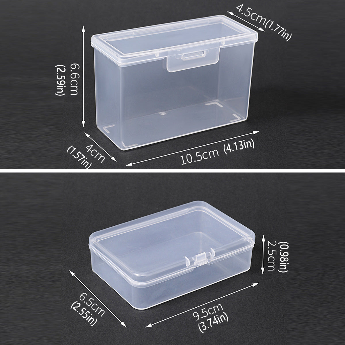 10PCS Card Storage Box Transparent Plastic Holder ID Business Card Organizer - Wide And Short
