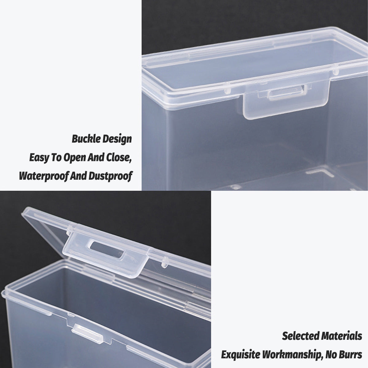 10PCS Card Storage Box Transparent Plastic Holder ID Business Card Organizer - Wide And Short