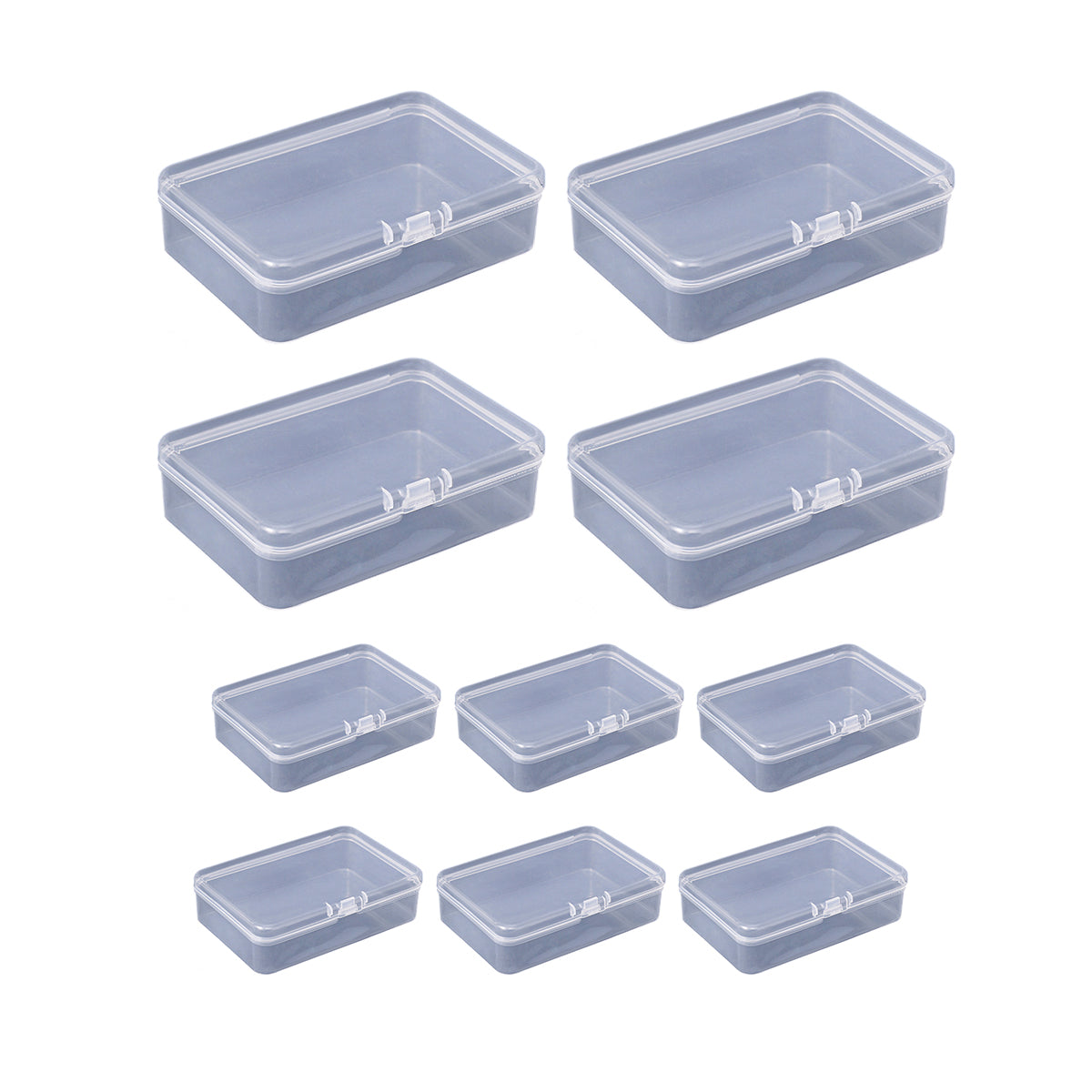 10PCS Card Storage Box Transparent Plastic Holder ID Business Card Organizer - Wide And Short