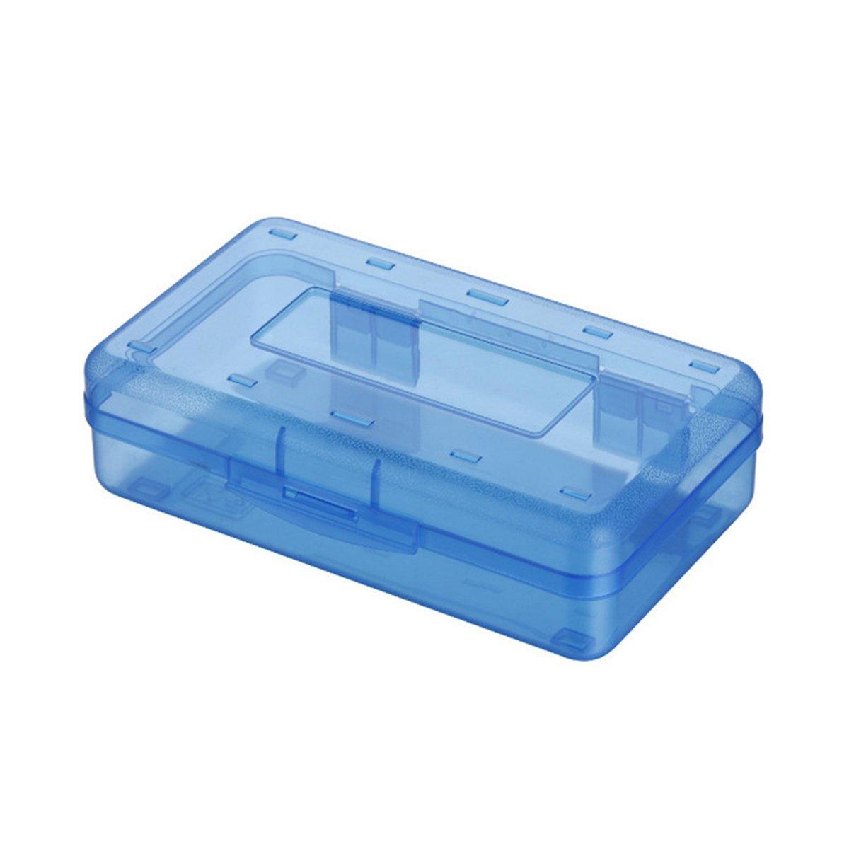 Large Capacity Transparent Plastic Pencil Case Multifunctional Student Art Box - Green
