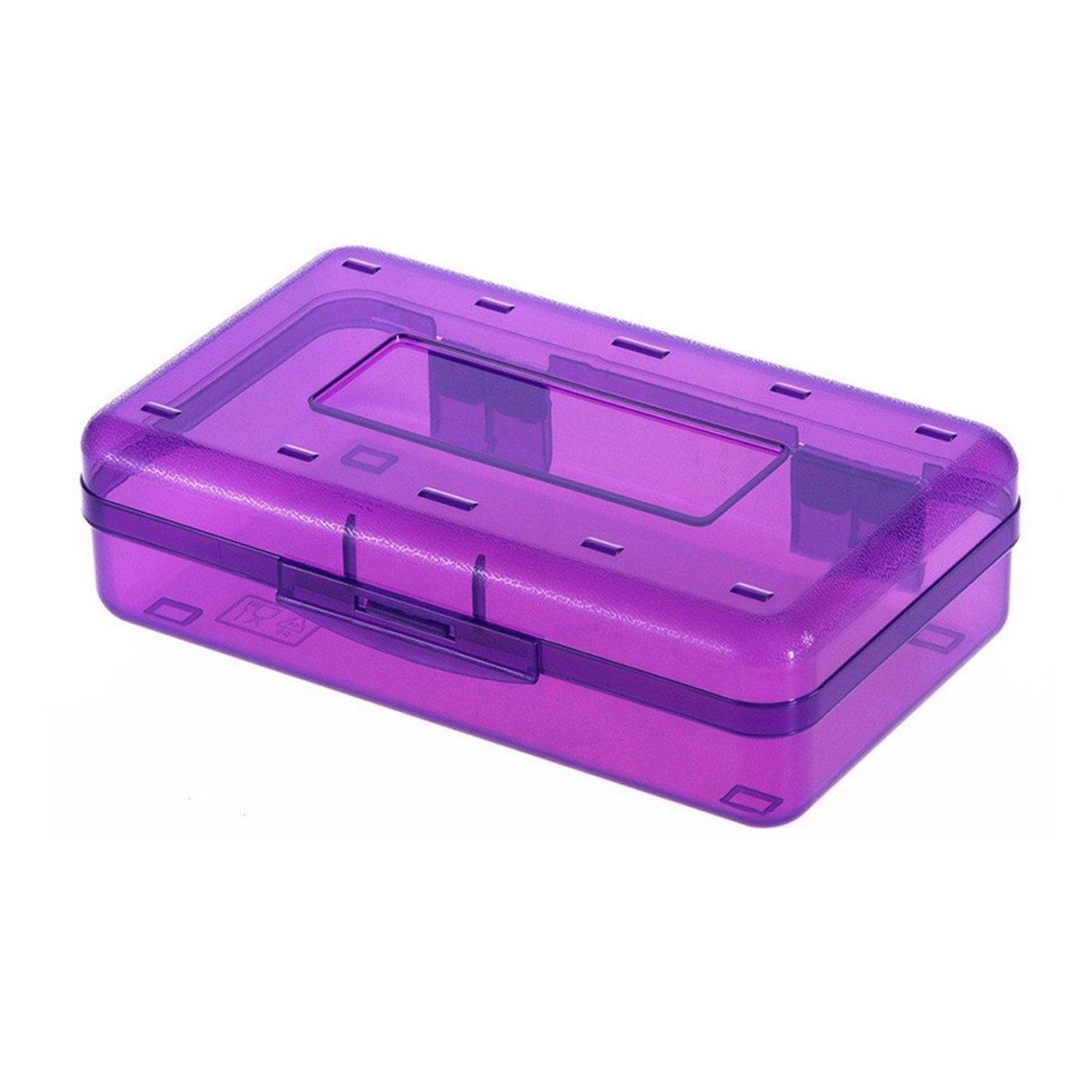 Large Capacity Transparent Plastic Pencil Case Multifunctional Student Art Box - Green