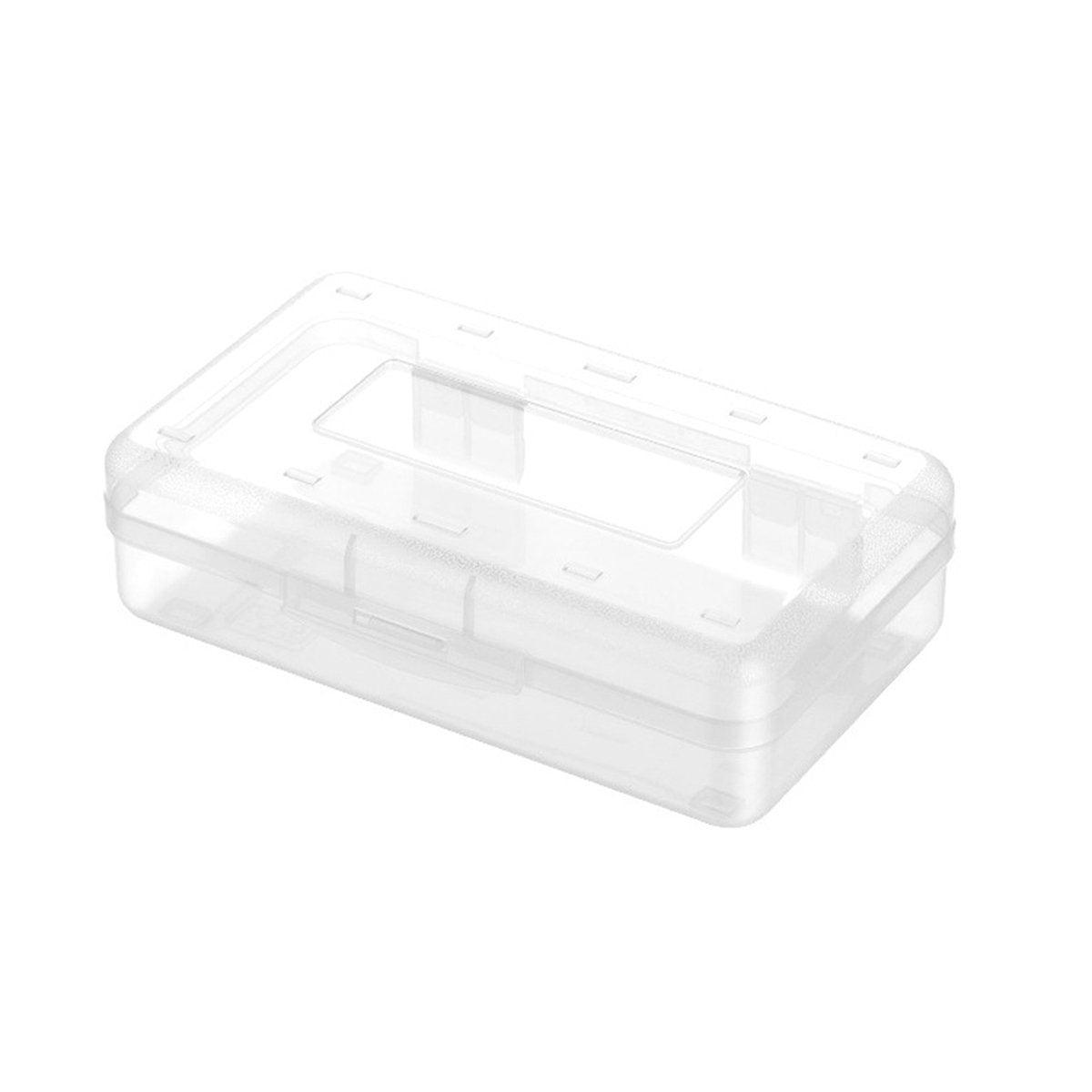 Large Capacity Transparent Plastic Pencil Case Multifunctional Student Art Box - Green