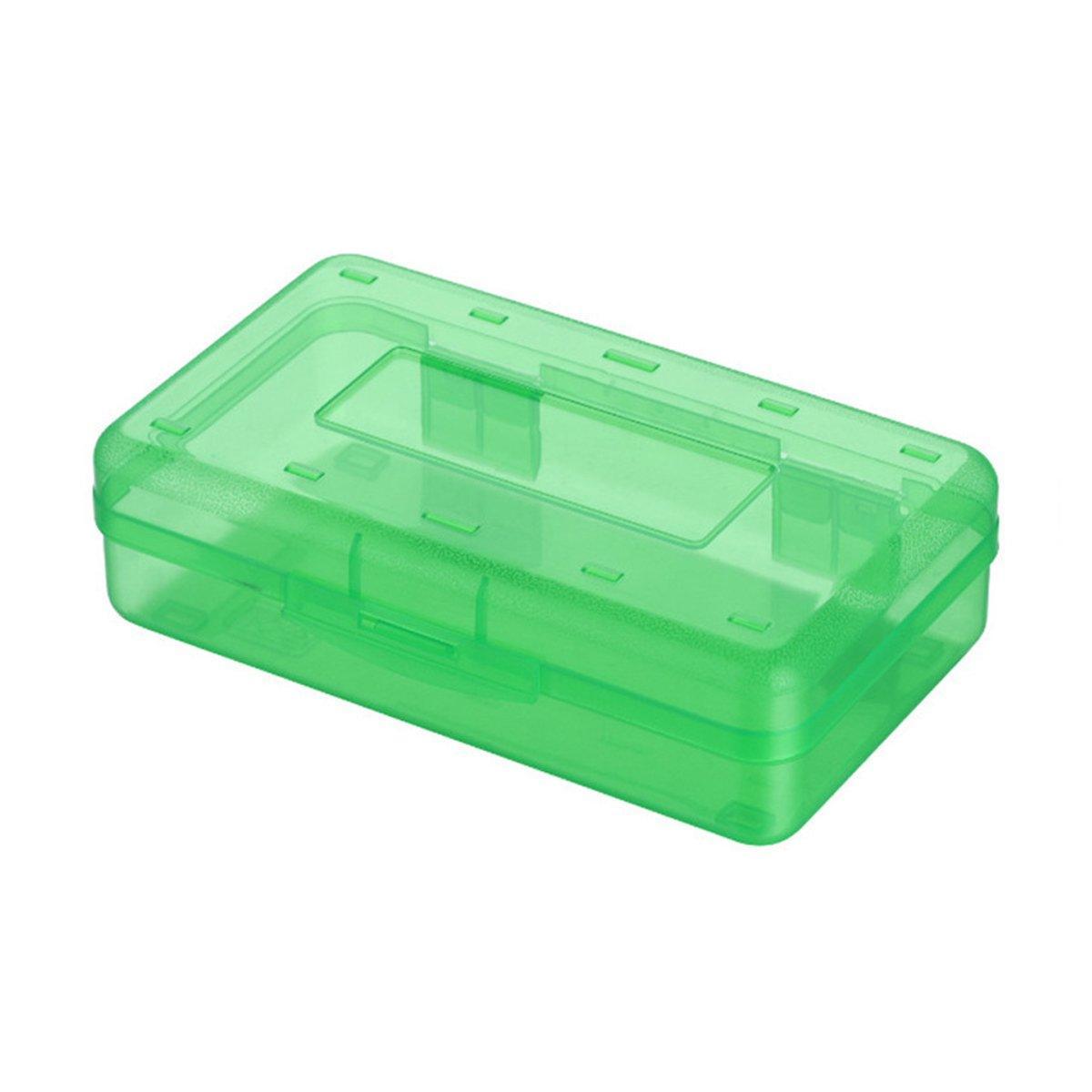 Large Capacity Transparent Plastic Pencil Case Multifunctional Student Art Box - Purple