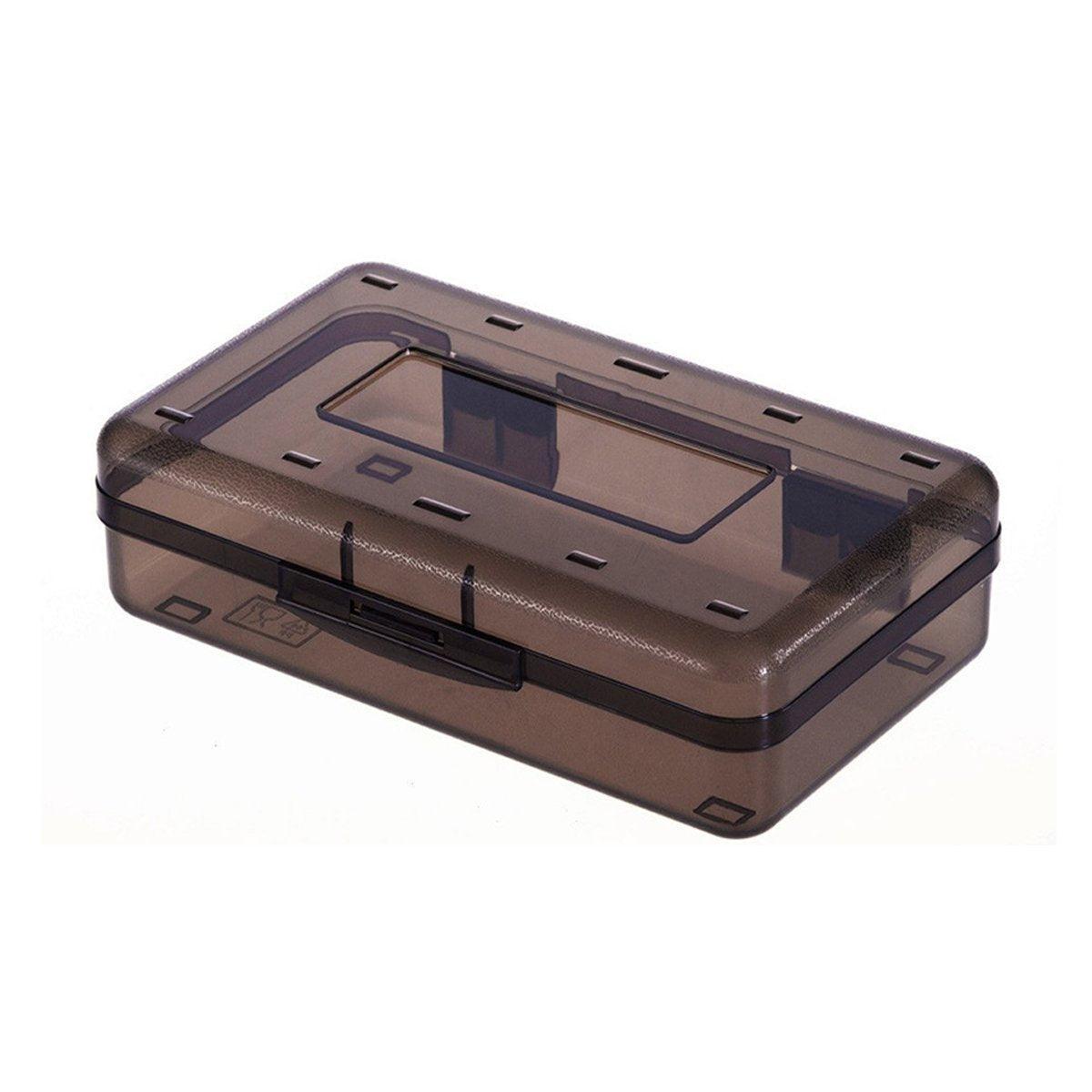 Large Capacity Transparent Plastic Pencil Case Multifunctional Student Art Box - Purple