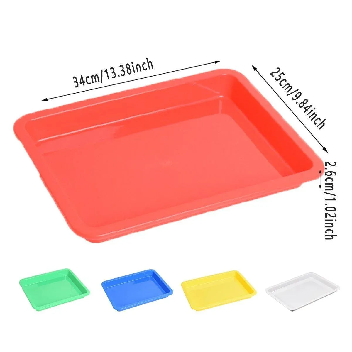 5-Piece Assorted Colour Plastic Tray Set