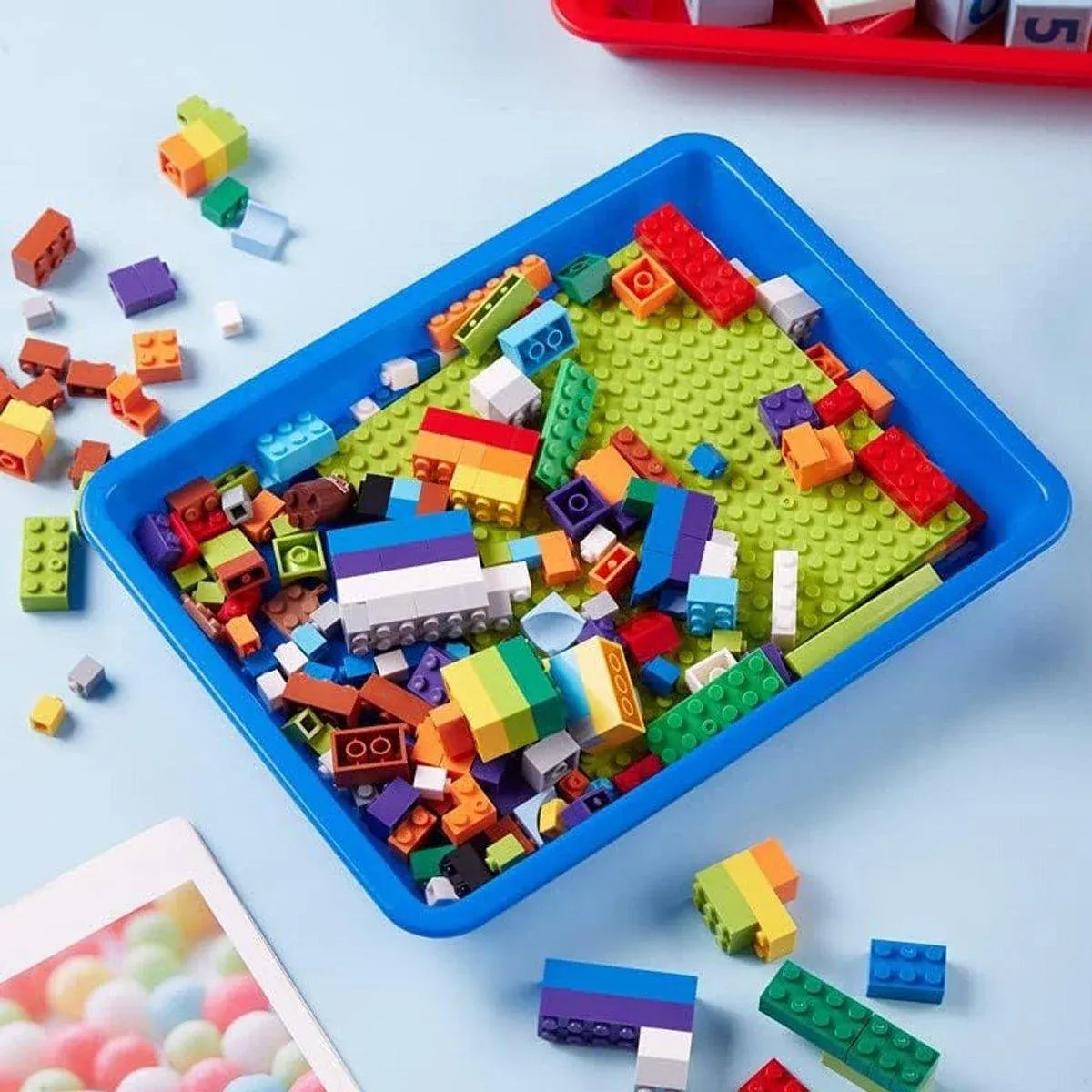 5-Piece Assorted Colour Plastic Tray Set