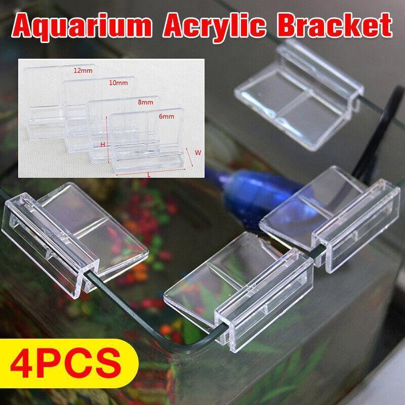 4Pcs Plastic Clips Glass Cover Support Holder Aquarium Fish Tank 6/8/10/12Mm New - 6MM