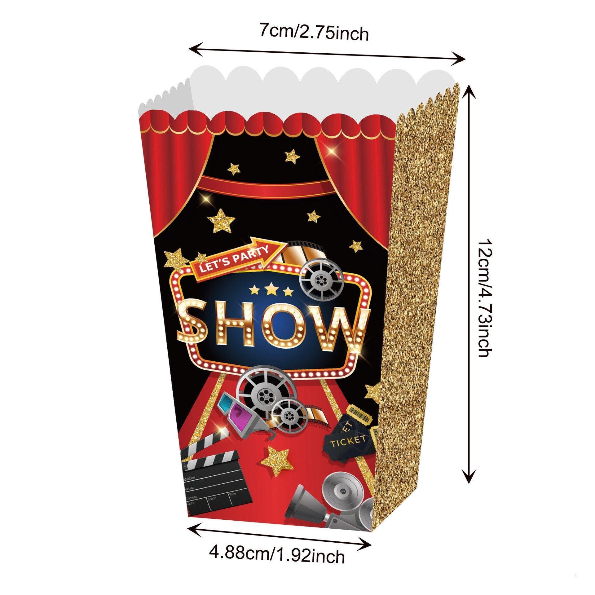 24 PCS Movie Night Snack Trays Popcorn Food Drink Holder Cinema Party Supplies - 24pcs-BM006