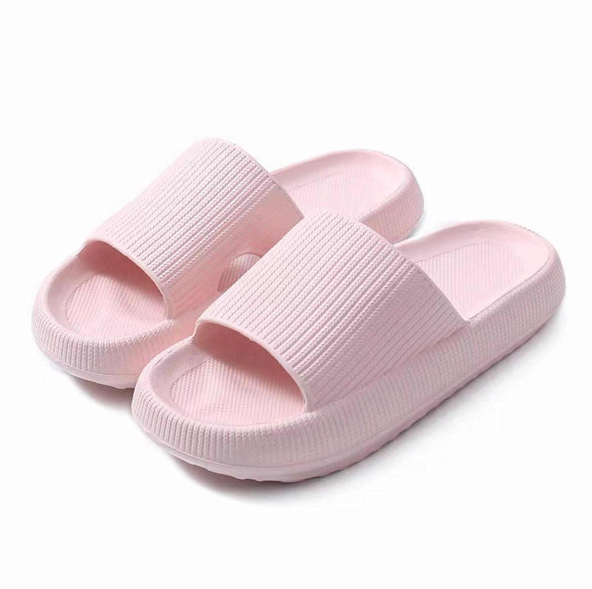 Ultra-Soft Pillow Slides EVA Slippers for Indoor Outdoor Use – Thick Anti-Slip Sole - Orange 40-41