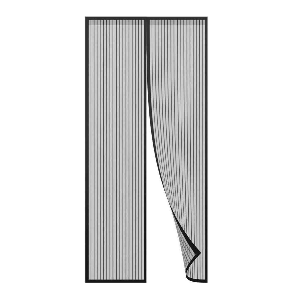 Striped Screen Door Curtain Mesh with Auto Close for Insect Protection and Ventilation - 100*210cm