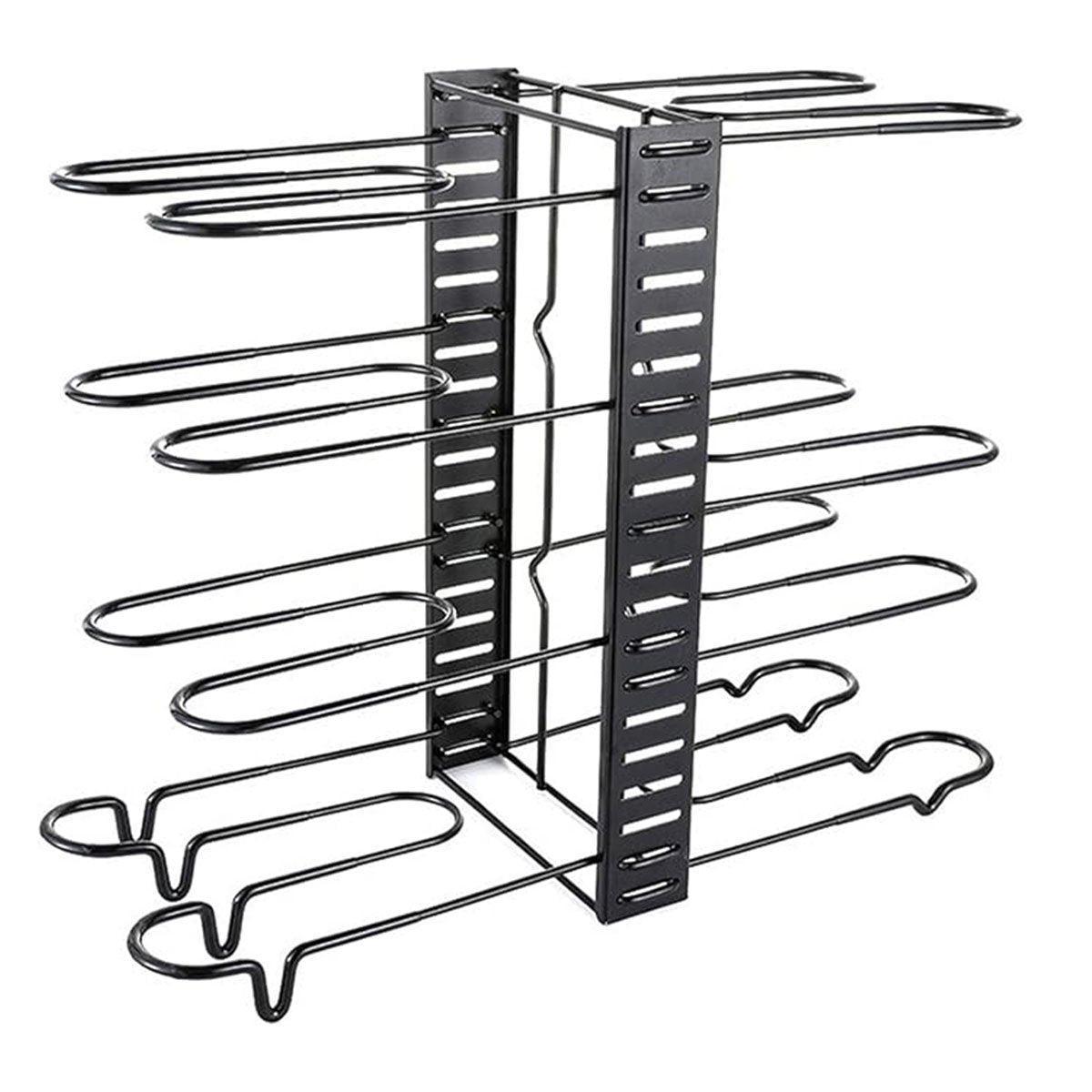 Multi-Layer Vertical Pot Lid Storage Rack Folding Kitchen Countertop Organizer - 5th-Floor