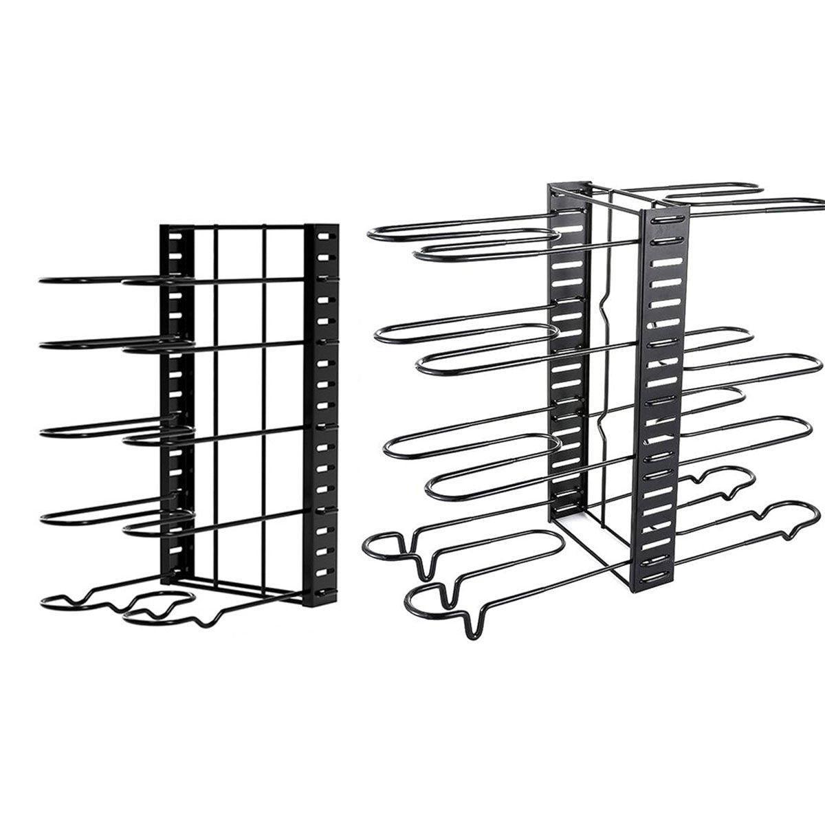 Multi-Layer Vertical Pot Lid Storage Rack Folding Kitchen Countertop Organizer - 8th-Floor