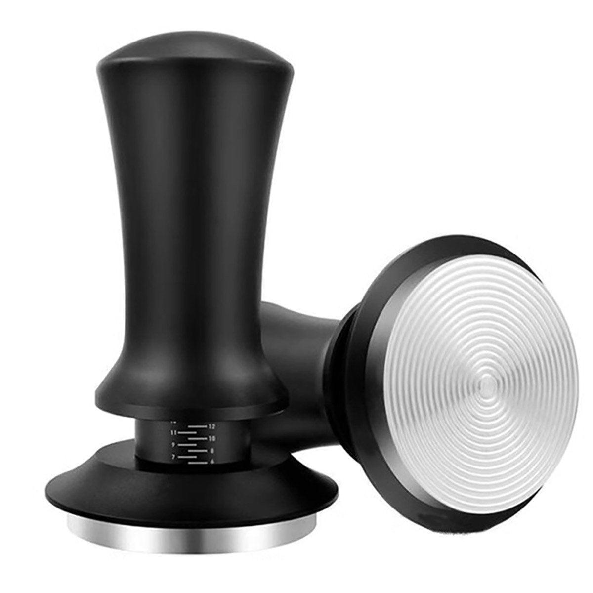 Adjustable Coffee Tamper with Scale Constant Pressure Espresso Powder Press Tool - Black-58mm