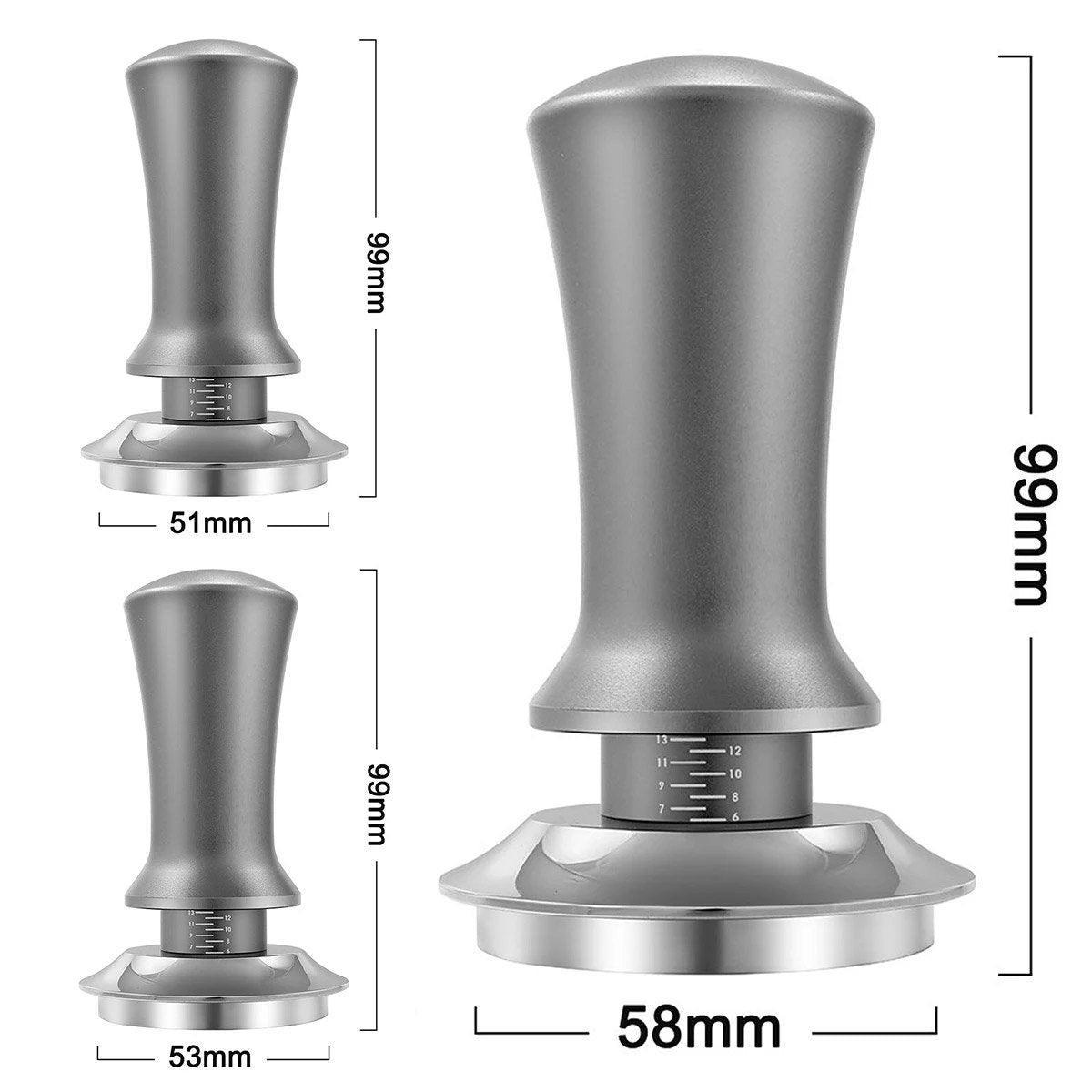 Adjustable Coffee Tamper with Scale Constant Pressure Espresso Powder Press Tool - Silver-58mm