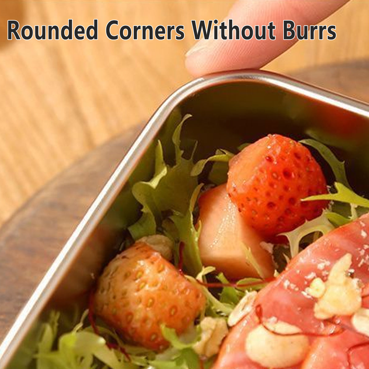 6pcs Stainless Steel Food Container Set Sealed Lid Fruit Vegetable Storage Box