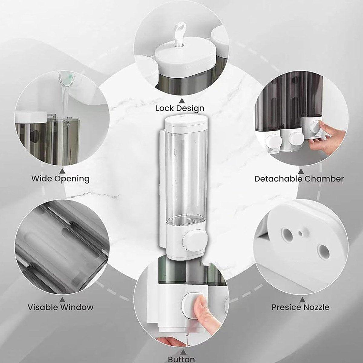 Wall Mounted Soap Dispenser Manual Press Shower Gel Bottle for Hand Sanitizer