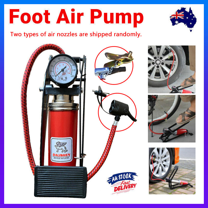High Pressure Foot Pump Bicycle Ball Motorbike Car Type Inflator Tire Air Pump