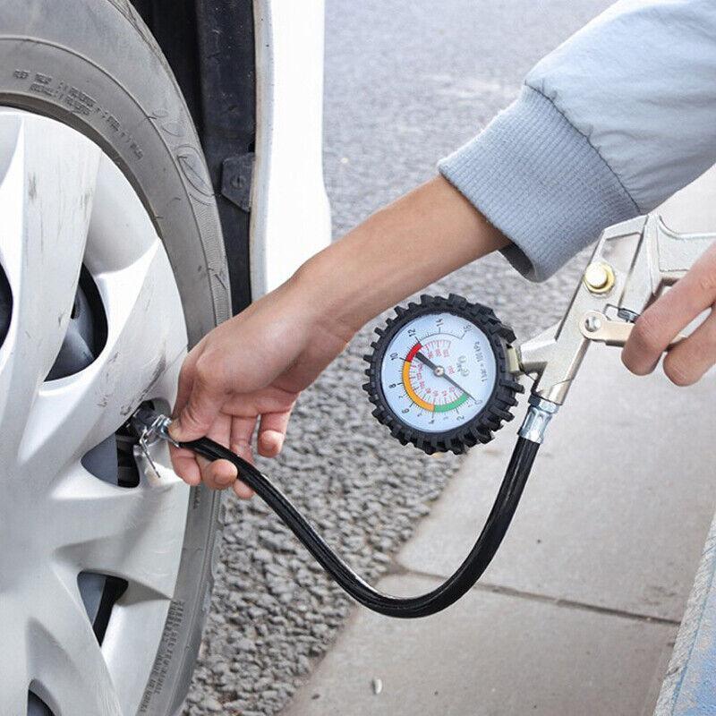 Air Tyre Inflator Pressure Meter Car Truck Tire Pump Hose Gauge Compressor Tools