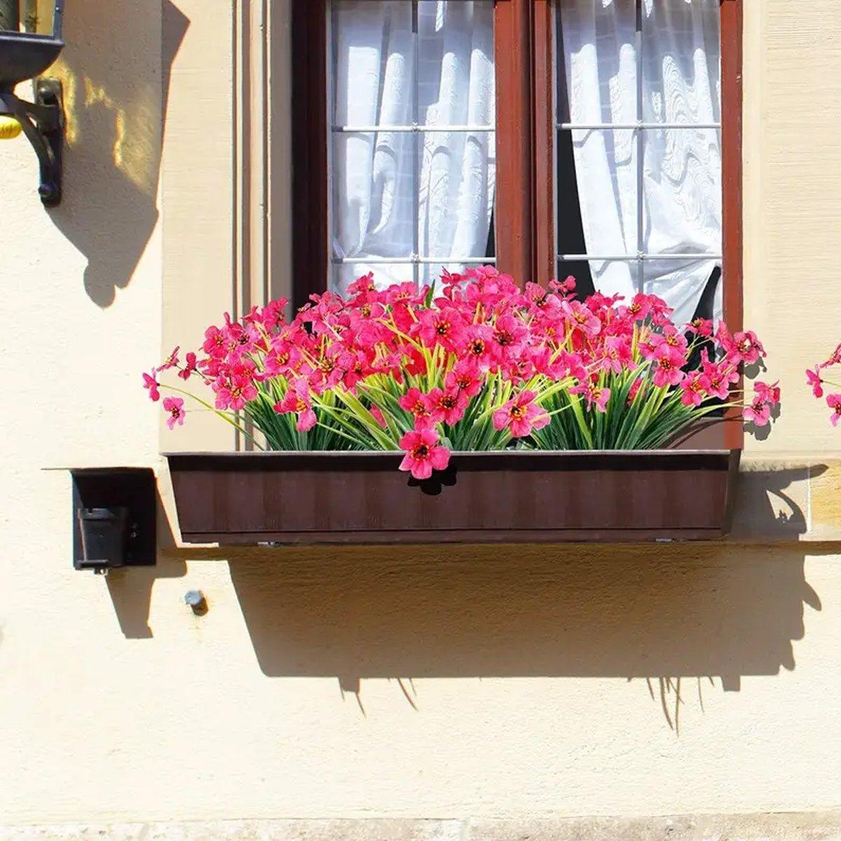 12pcs Artificial Flowers Set for Home Decor Wedding Party Fake Floral Decor - Blue