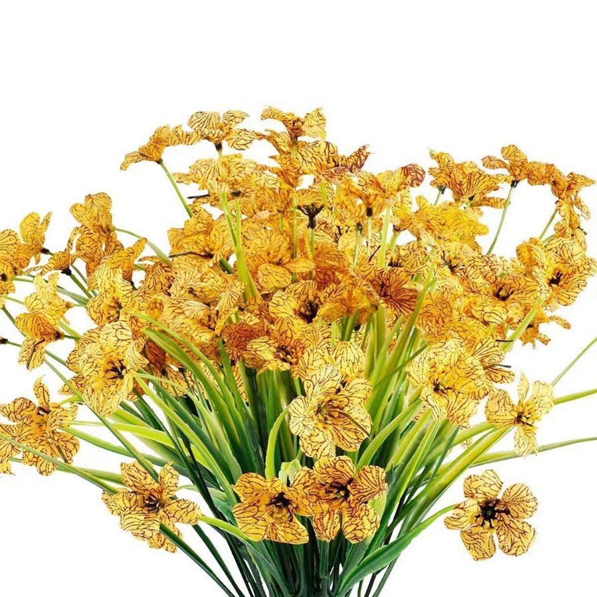 12pcs Artificial Flowers Set for Home Decor Wedding Party Fake Floral Decor - Peach