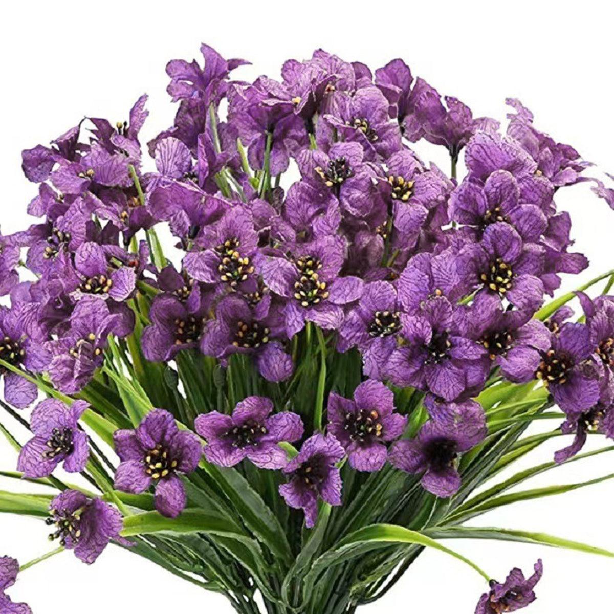 12pcs Artificial Flowers Set for Home Decor Wedding Party Fake Floral Decor - Purple