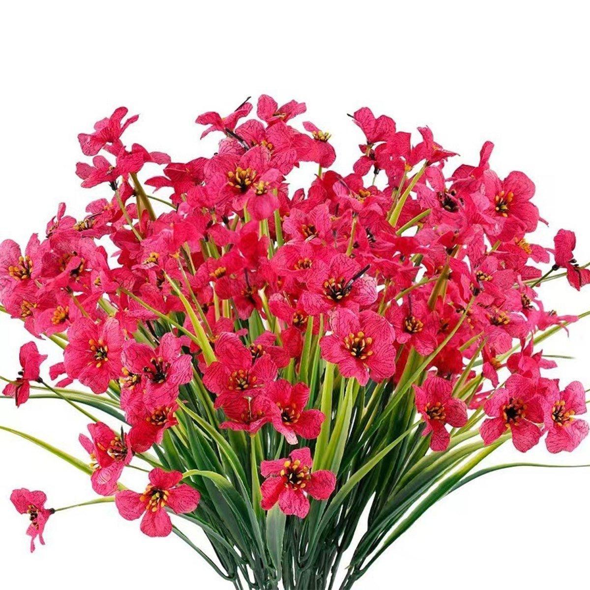 12pcs Artificial Flowers Set for Home Decor Wedding Party Fake Floral Decor - White